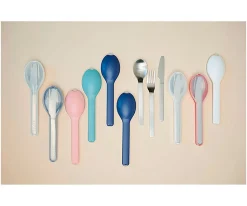 Mepal 3 Cubiertos Personalizables con Funda Nordic Blue^ Cubiertos Infantiles