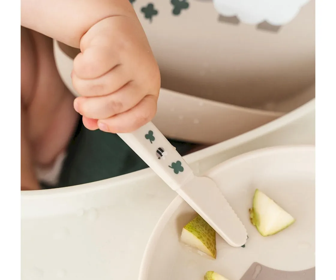 Done by Deer 3 Cubiertos Tiny Farm Sand^ Cubiertos Infantiles