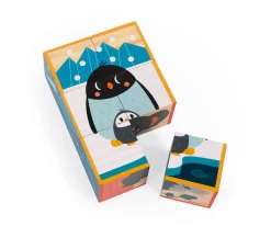 Niños Janod 6 Cubos de Madera Animales