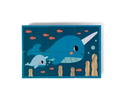 Niños Janod 6 Cubos de Madera Animales