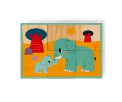 Niños Janod 6 Cubos de Madera Animales