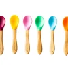 Ecorascals 3 Cucharas Bambú Rosa Verde Amarilla^ Cubiertos Infantiles