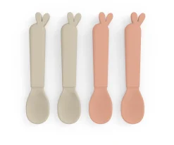 Done by Deer 4 Cucharas Kiddish Lalee Arena/Coral^ Cubiertos Infantiles