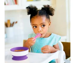 Munchkin 2 Cucharas Silicona Aprendizaje Gentle Rosa/Morado