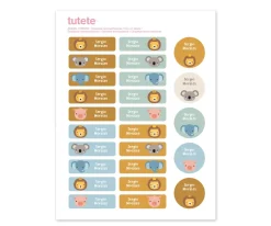 Tutete 25 Etiquetas para Ropa Animal Friends