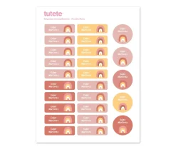 Tutete 25 Etiquetas para Ropa Arcoíris Rosa^ Colecciones Vuelta Al Cole