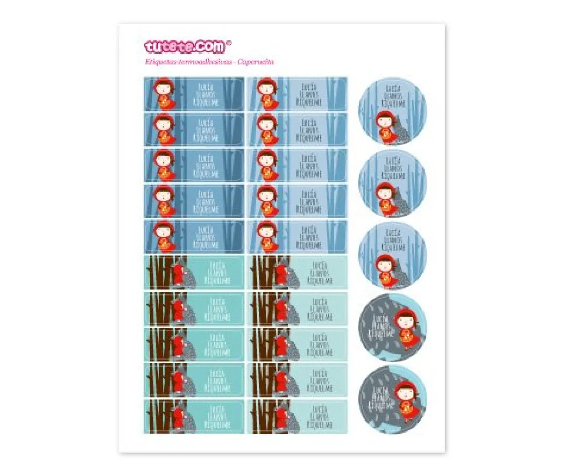 Tutete 25 Etiquetas para Ropa Caperucita^ Etiquetas Personalizadas