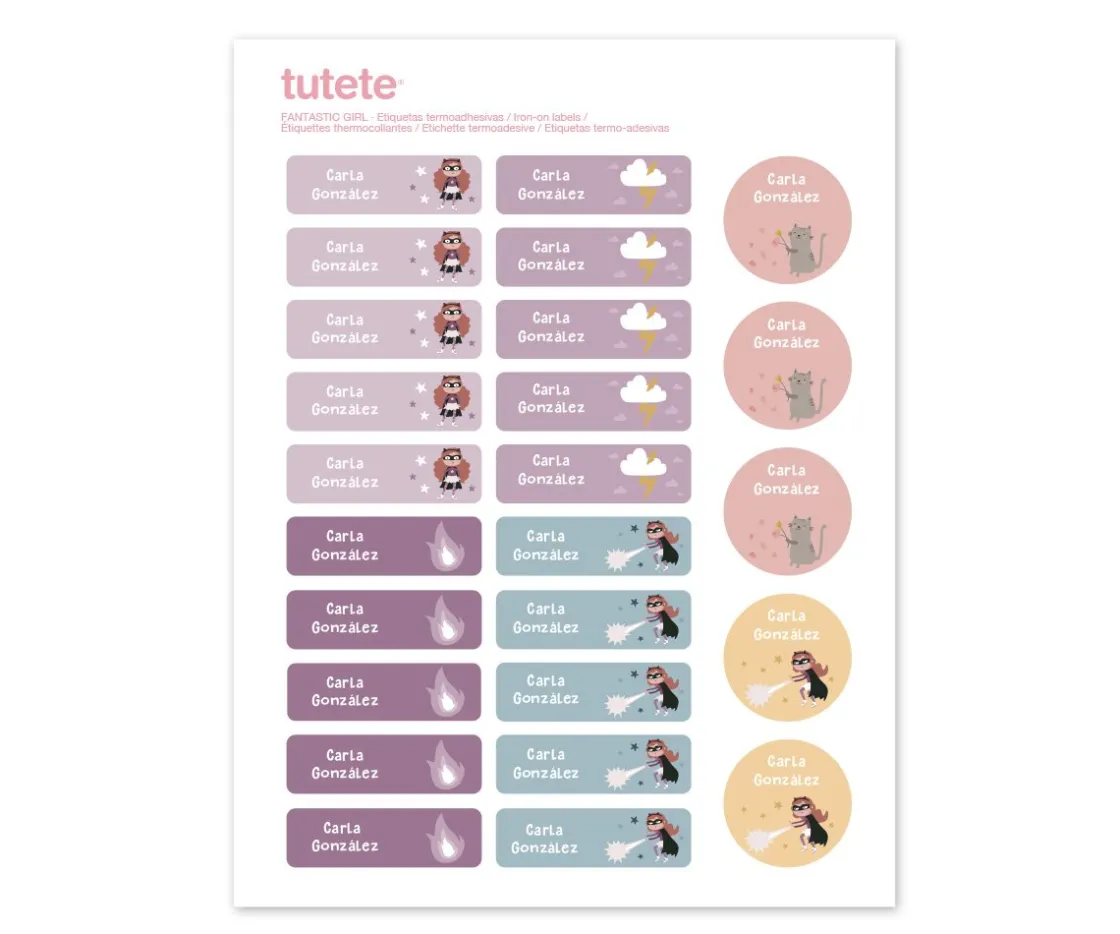 Tutete 25 Etiquetas para Ropa Fantastic Girl