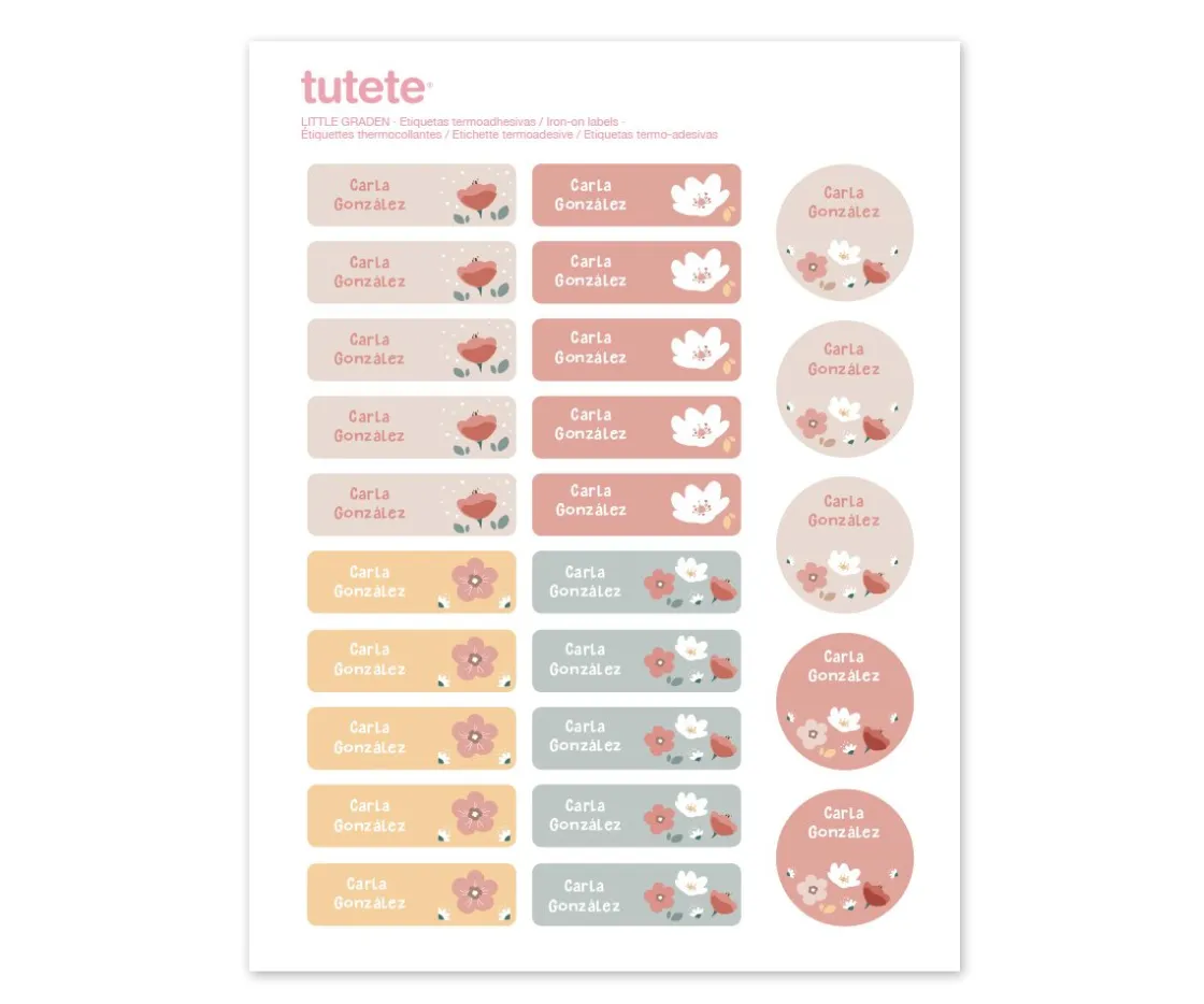 Tutete 25 Etiquetas para Ropa Little Garden