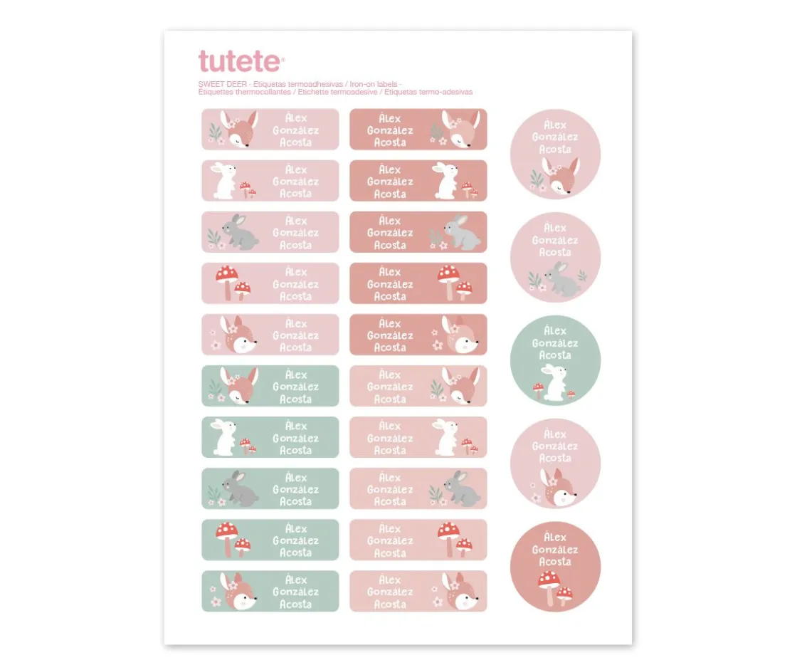 Tutete 25 Etiquetas para Ropa Sweet Deer^ Colecciones Vuelta Al Cole