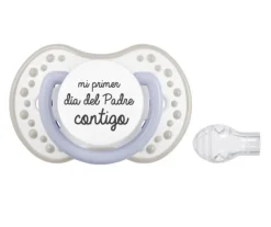 Chupetes Frases 1 Lovi Gris-Azul Mi primer día del Padre^ Chupetes Día Del Padre