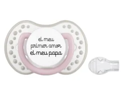 Chupetes Frases 1 Lovi gris-rosa el meu primer amor^ Chupetes Día Del Padre