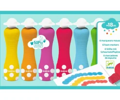 Niños Djeco 6 Marcadores de Colores de Espuma