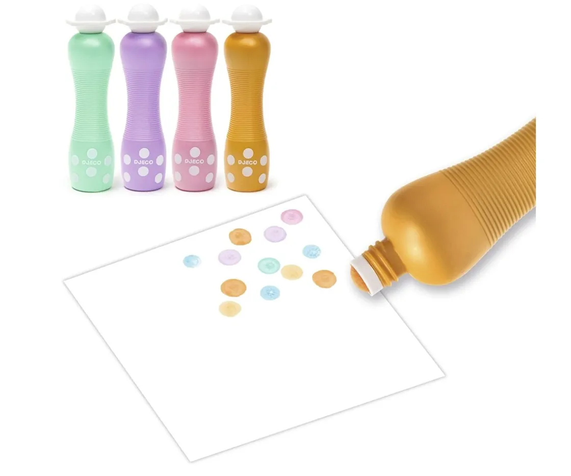 Djeco 4 Marcadores Puntos Grandes Pearly