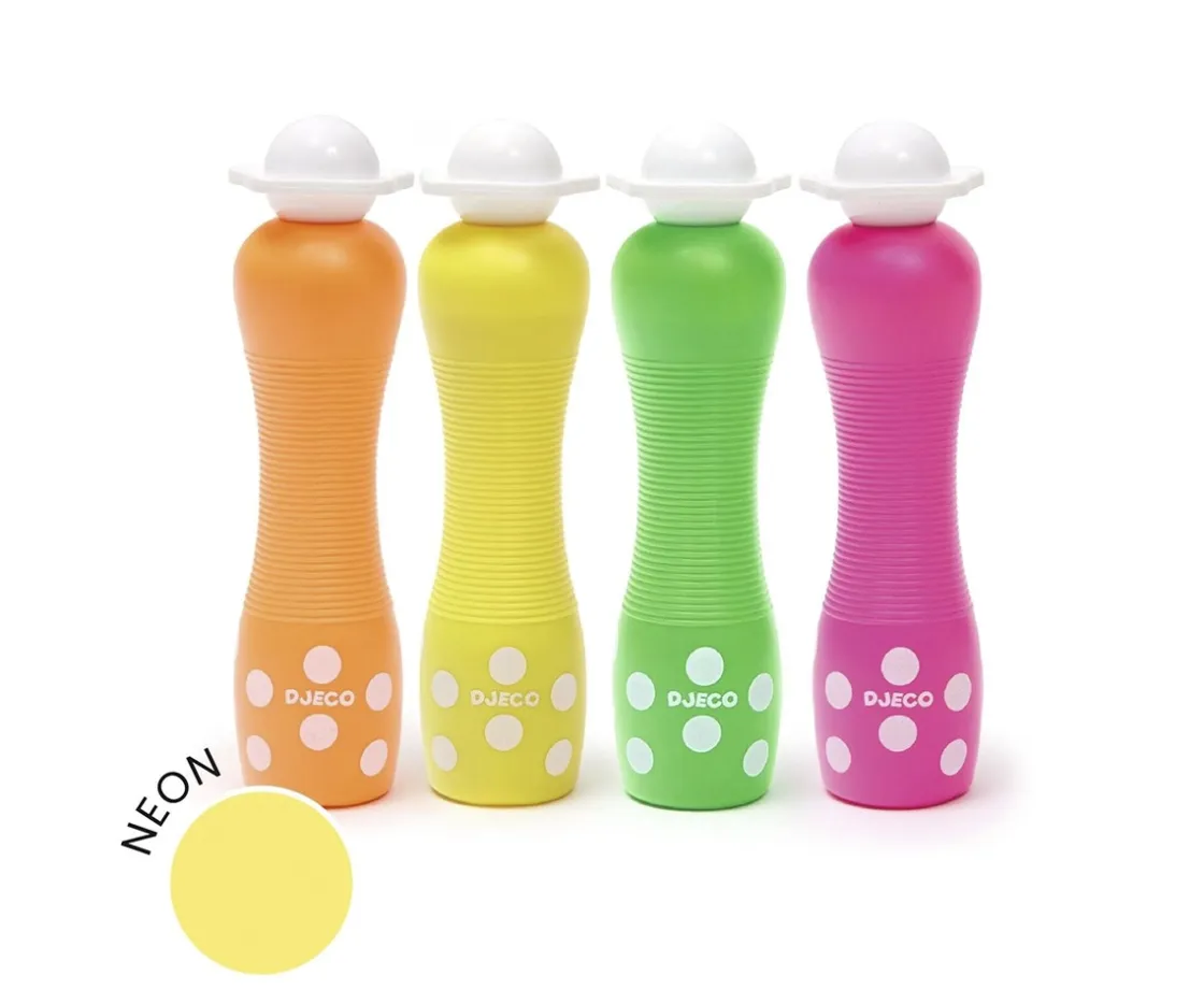 Djeco 4 Marcadores Puntos Grandes Neón^Niños Manualidades Para Niños