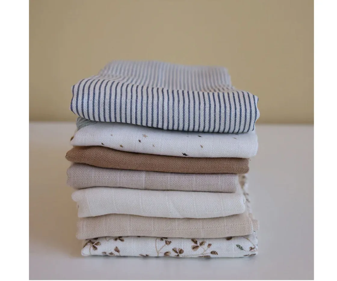 Cam Cam 2 Muselinas Rayas Clásicas Azul^ Muselinas Bebé