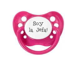 Chupetes Frases 1 Nip Fucsia Soy la Jefa +6M^ Chupetes Divertidos