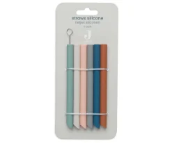 Jollein 6 Pajitas de Silicona Multicolor^Niños Utensilios De Cocina Para Niños