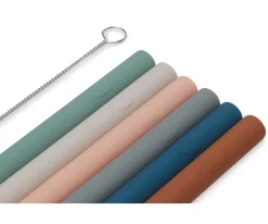 Jollein 6 Pajitas de Silicona Multicolor^Niños Utensilios De Cocina Para Niños
