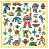 Niños Djeco 160 Pegatinas Metalizadas Robots