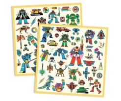 Niños Djeco 160 Pegatinas Metalizadas Robots