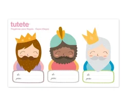 Tutete 3 Pegatinas Navideñas para Regalos Reyes Magos^ Pegatinas Navidad