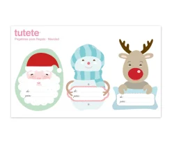Tutete 3 Pegatinas Navideñas para Regalos Papá Noel^ Pegatinas Navidad