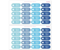 Tutete 40 Pegatinas para Objetos Azul Estrella^ Etiquetas Personalizadas
