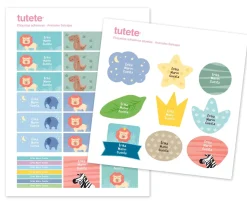 Tutete 30 Pegatinas para Objetos Animales Salvajes^ Etiquetas Personalizadas