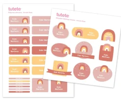 Tutete 29 Pegatinas para Objetos Arcoíris Rosa