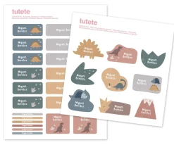 Tutete 29 Pegatinas para Objetos Dinos World^ Colecciones Vuelta Al Cole