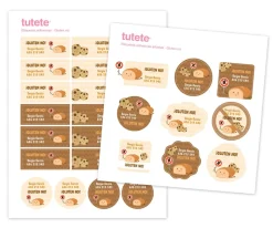 Tutete 25 Pegatinas para Objetos Gluten No^ Etiquetas Personalizadas