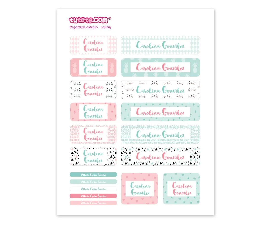Tutete 28 Pegatinas para Objetos Lovely^ Etiquetas Personalizadas