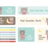 Tutete 30 Pegatinas para Objetos Osito^ Etiquetas Personalizadas