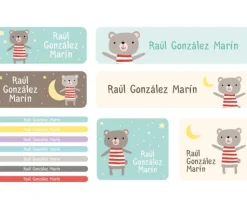 Tutete 30 Pegatinas para Objetos Osito^ Etiquetas Personalizadas
