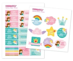 Tutete 30 Pegatinas para Objetos Princesa^ Etiquetas Personalizadas
