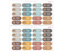 Tutete 40 Pegatinas para Objetos Retro Nordic Arcoíris^ Etiquetas Personalizadas