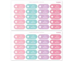 Tutete 40 Pegatinas para Objetos Rosa Estrella^ Etiquetas Personalizadas