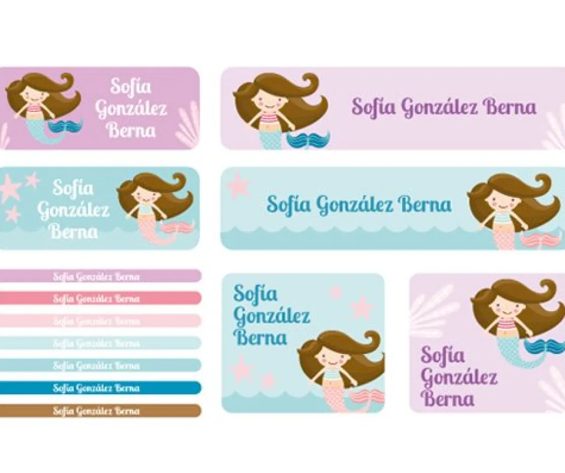 Tutete 30 Pegatinas para Objetos Sirena^ Etiquetas Personalizadas