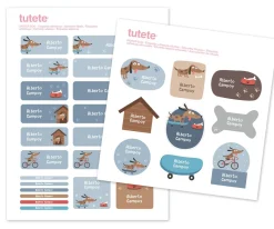 Tutete 29 Pegatinas para Objetos Skater Dog