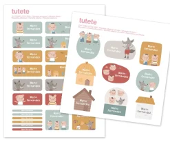 Tutete 29 Pegatinas para Objetos The Three Little Pigs