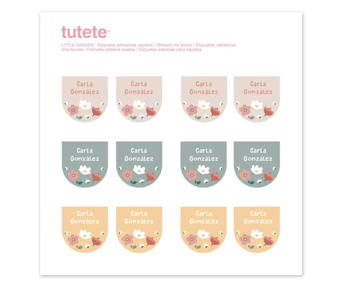 Tutete 12 Pegatinas Zapatos Little Garden