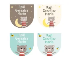 Tutete 12 Pegatinas Zapatos Osito^ Etiquetas Personalizadas