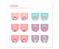 Tutete 12 Pegatinas Zapatos Sirena y Amigos