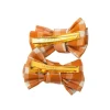 Grech & Co 2 Pinzas para Pelo con Lazo de Coleta Sienna Gingham^ Accesorios De Pelo