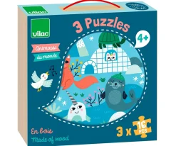 Niños Vilac 3 Puzzles Animales del mundo