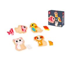 Niños Janod 4 Puzzles Evolutivos Animales de Compañía