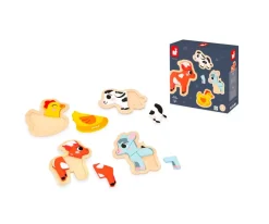 Janod 4 Puzzles Evolutivos Granja^Niños Juguetes Para Niños De 18 Meses