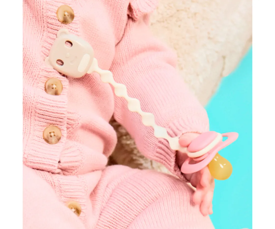 b.box 2 Sujetachupetes de Silicona Blush Vainilla^ Chupeteros