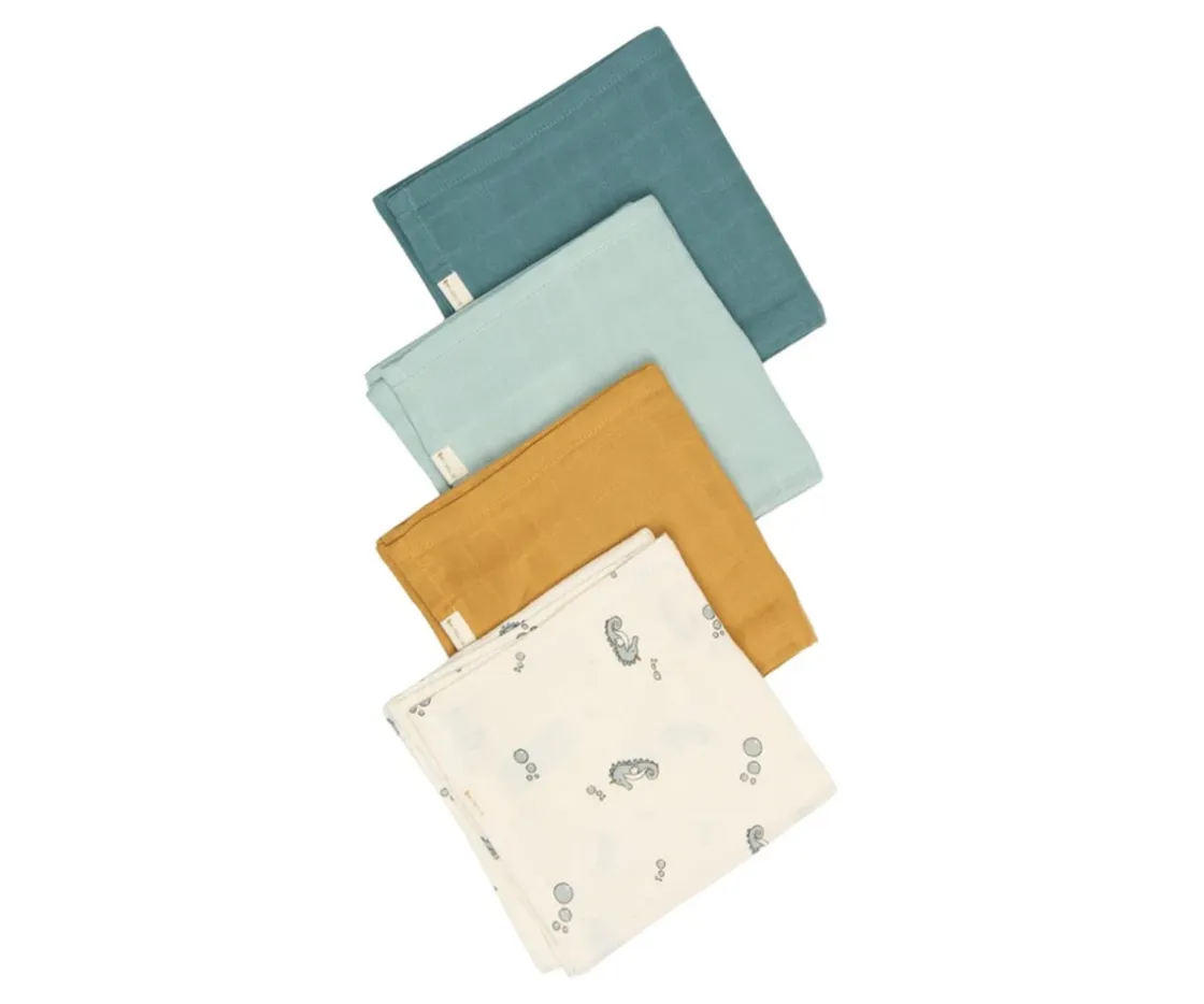 Fabelab 4 Trapitos Muselina Under the Sea^ Muselinas Bebé